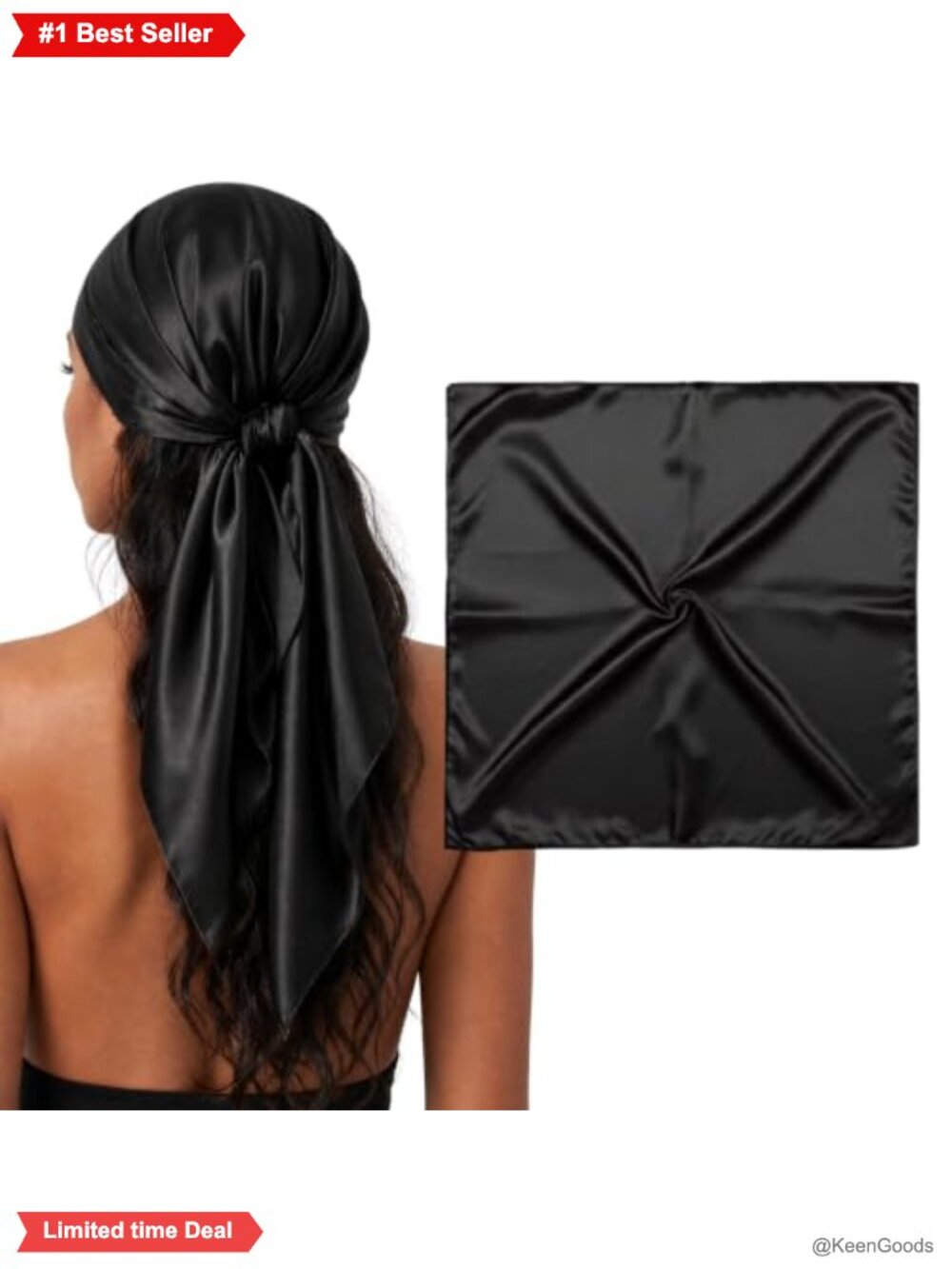 100% Mulberry Silk 36" Large Head Scarf Bandana 19 Momme Grade 6A
